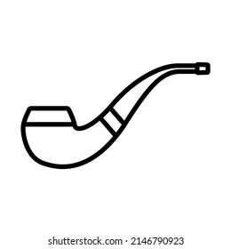 Smoking Pipe Icon. Bold outline design with editable stroke width. Vector Illustration.