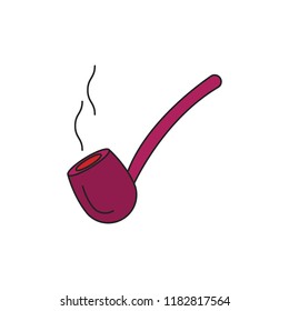 Smoking pipe icon. Cartoon smoking pipe vector icon for web design isolated on white background