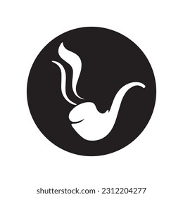 smoking pipe icon clipart design