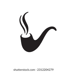 smoking pipe icon clipart design