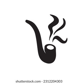 smoking pipe icon clipart design