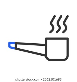 Smoking pipe icon. Concept of addiction, habit, and relaxation.