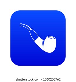Smoking pipe icon digital blue for any design isolated on white vector illustration