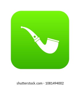Smoking pipe icon digital green for any design isolated on white vector illustration