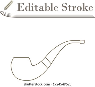 Icono de la tubería de tabaco. Diseño sencillo de Stroke modificable. Ilustración vectorial.