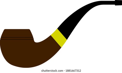 Smoking Pipe Icon. Flat Color Design. Vector Illustration.