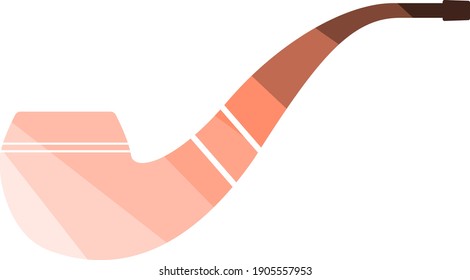 Icono de la tubería de tabaco. Diseño de la escalera de color plana. Ilustración vectorial.