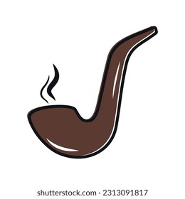 Smoking pipe icon. Flat illustration of smoking pipe vector icon for web design