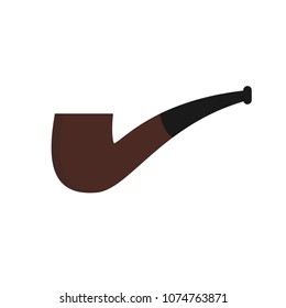 smoking pipe icon in flat style isolated vector illustration on white transparent background