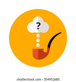 Smoking Pipe Icon in flat style. 