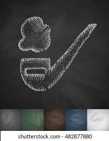 smoking pipe icon. Hand drawn vector illustration