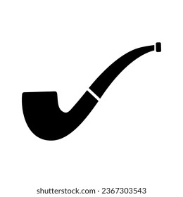 Smoking pipe icon isolated on white background.