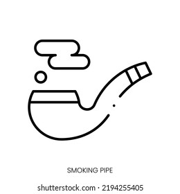 smoking pipe icon. Linear style sign isolated on white background. Vector illustration