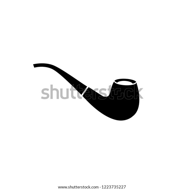 Smoking pipe icon,\
logo on white\
background