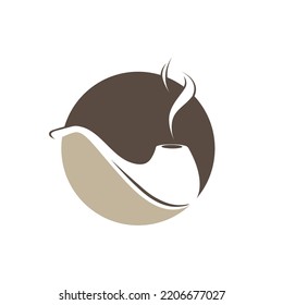 Smoking pipe icon logo vector