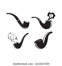 smoking pipe icon logo vector design template