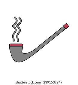 Smoking pipe icon on white background. Vector illustration.