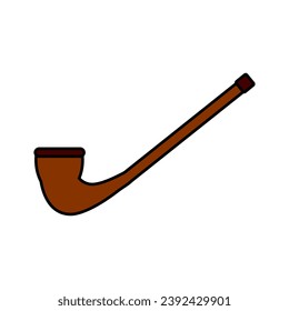 Smoking pipe icon on white background. Vector illustration.