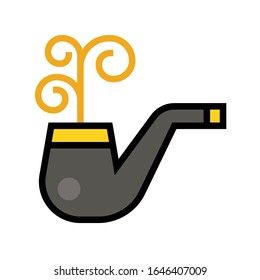 Smoking pipe icon, Saint patrick's day related vector illustration