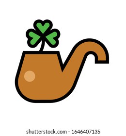 Smoking pipe icon, Saint patrick's day related vector illustration