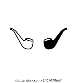 Smoking pipe icon. sign for mobile concept and web design color editable