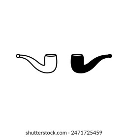 Smoking pipe icon. sign for mobile concept and web design color editable