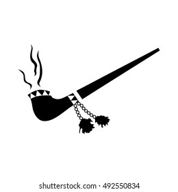Smoking pipe icon in simple style isolated on white background. Tobacco symbol vector illustration