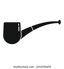 Smoking pipe icon simple vector. Smoke tobacco. Old wood