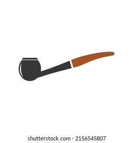 Smoking pipe icon vector flat design