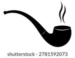 Smoking pipe icon Vector, Smoking pipe silhouette
