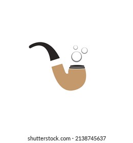 Smoking pipe icon vector,illustration logo design template.