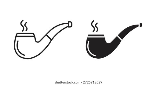 Smoking pipe icons. Vector linear icon isolated on white background.