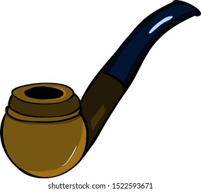 Rauchpfeife, Illustration, Vektorgrafik auf weißem Hintergrund.