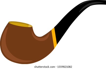 Tubo de fumar, ilustración, vector sobre fondo blanco.