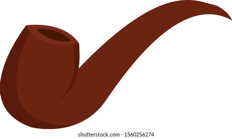 Tubo de fumar, ilustración, vector sobre fondo blanco.