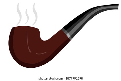 Smoking pipe, illustration, vector on white background