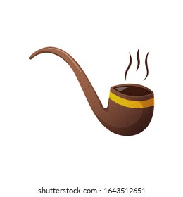 Smoking pipe isolated on white. Saint Patrick's Day vector holiday design element.