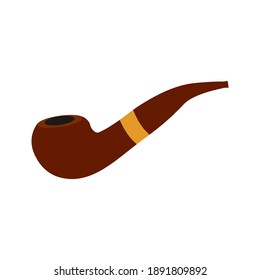 Rauchpfeife einzeln auf weißem Hintergrund.Vektorgrafik.