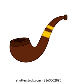 Smoking pipe isolated on white background. Vector illustration