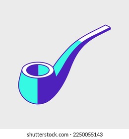 Smoking pipe isometric vector icon illustration