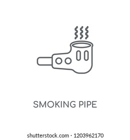 Smoking pipe linear icon. Smoking pipe concept stroke symbol design. Thin graphic elements vector illustration, outline pattern on a white background, eps 10.