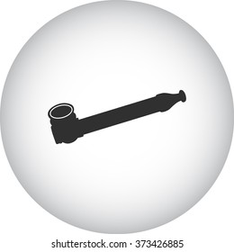 Rauchpfeife Marihuana, einfache Symbol auf buntem Hintergrund