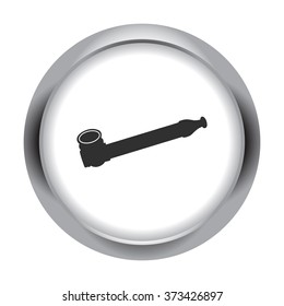 Smoking pipe marijuana simple icon on colorful round background