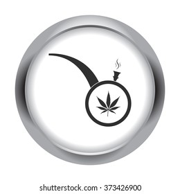Smoking pipe marijuana simple icon on colorful round background