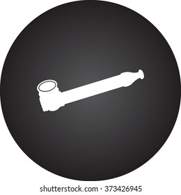 Smoking pipe marijuana simple icon on colorful round background