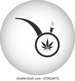 Smoking pipe marijuana simple icon on colorful round background