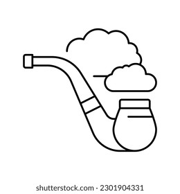 smoking pipe mens leisure line icon vector. smoking pipe mens leisure sign. isolated contour symbol black illustration