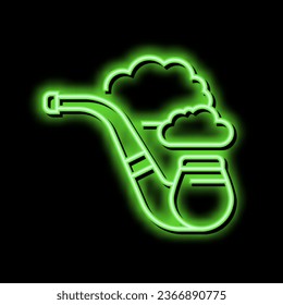 smoking pipe mens leisure neon light sign vector. smoking pipe mens leisure illustration