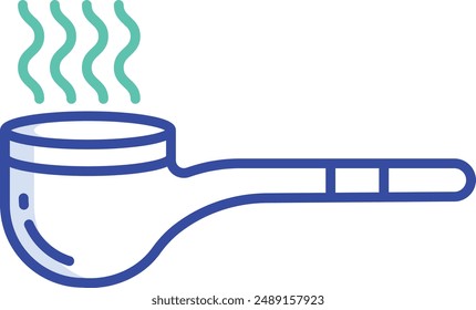 smoking pipe outline color vector illustration