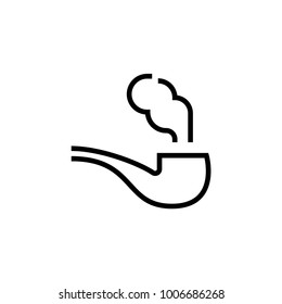 smoking pipe outline icon illustration isolated vector sign symbol